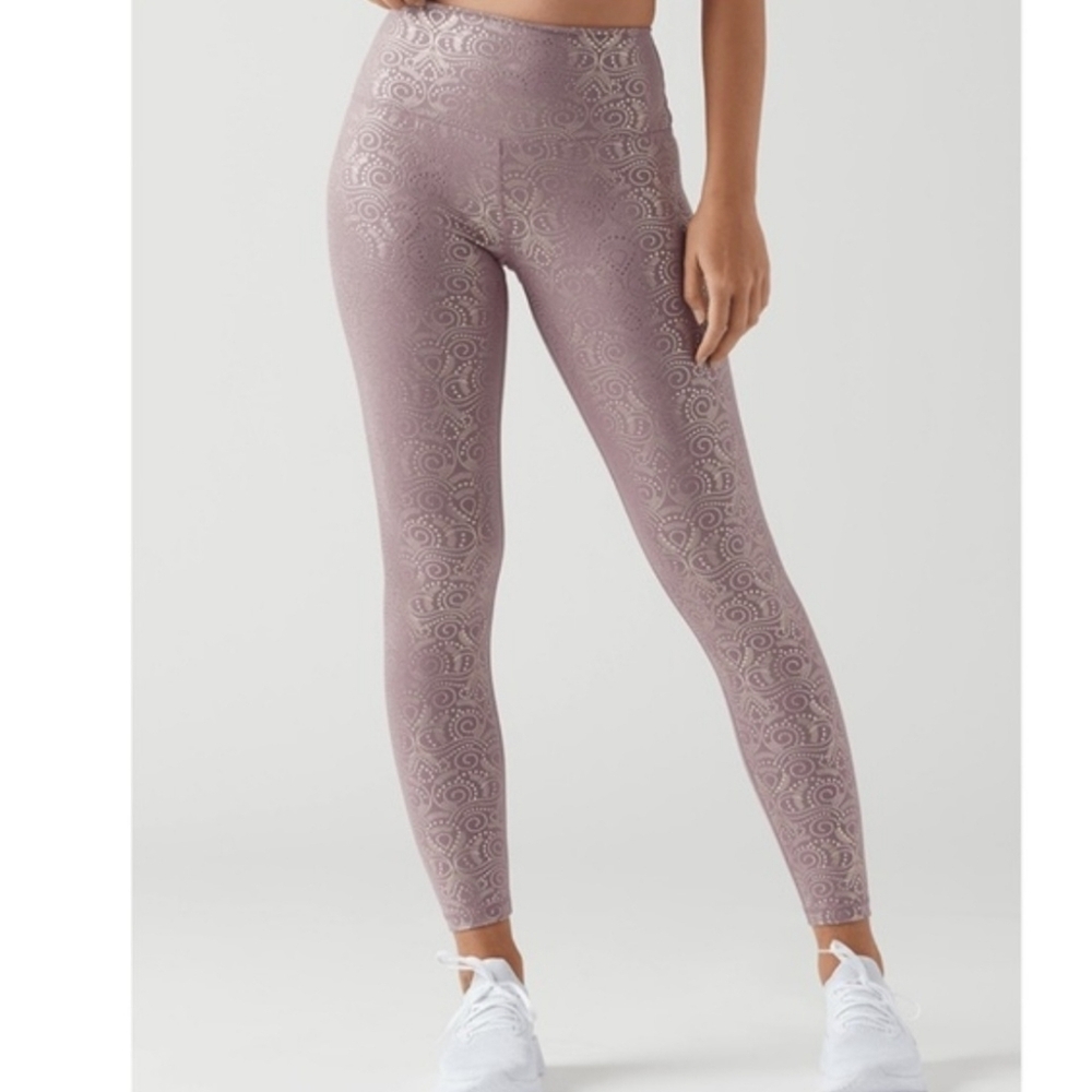 Glyder High Power II Legging Mauve Royal Tide Gloss/Mauve Gold Foil Yoga, XL